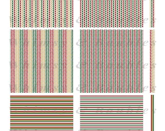 1/12 Christmas Striped Wrapping Paper;  Miniature 1:12 Holiday Paper to make Tiny Gifts for Dollhouse, Roombox or Diorama Printable Download