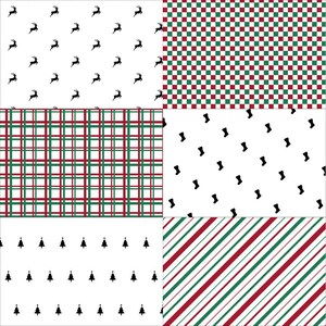 1/12 Christmas Holiday Wrapping Paper; Miniature 1:12 Holiday Paper to make Tiny Gifts for Dollhouse, Roombox or Diorama Printable Download