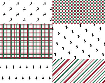 1/12 papel de regalo navideño; Papel navideño en miniatura 1:12 para hacer pequeños regalos para casa de muñecas, Roombox o Diorama Descarga imprimible