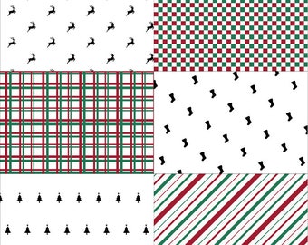 1/12 Christmas Holiday Wrapping Paper; Miniature 1:12 Holiday Paper to make Tiny Gifts for Dollhouse, Roombox or Diorama Printable Download