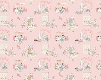1/12 Poodle Dollhouse Wallpaper 1:12 1950s Retro Pink Poodle Miniature Wallpaper for Roombox Diorama Printable Download 8.5x11 11x17