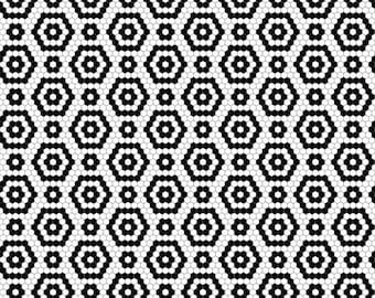 1/12 Retro Tile Dollhouse Flooring 1:12 Vintage Black White Hex Tile Miniature Wallpaper Roombox or Diorama Printable Download 8.5x11 11x17