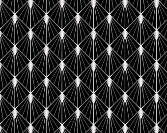 Dollhouse 1:12 Scale Black/Silver Art Deco Wallpaper Miniature Roombox Living/Dining Room Scrapbooking Printable Download 8.5x11 and 11x17