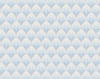 1/24 Art Deco Dollhouse Wallpaper 1:24 Blue/Silver Art Nouveau Miniature Wallpaper for Roombox or Diorama Printable Download 8.5x11 11x17
