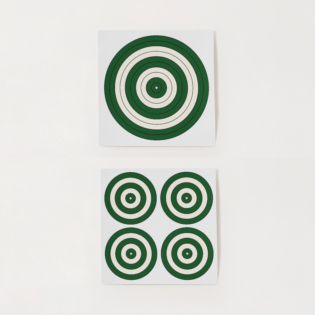 Target Practice Texture Printable Green Archery Practice Targets | 1ct 10-ring & 4ct 5-ring ...