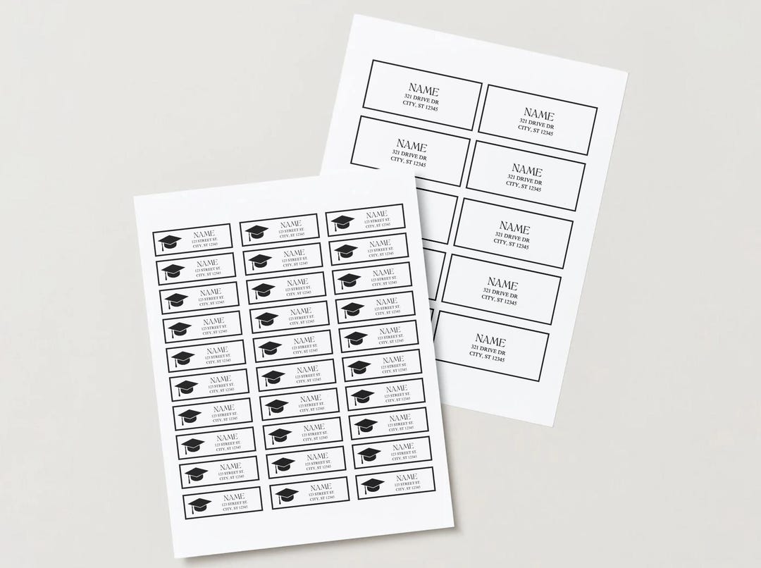 Michigan Tech Address Labels Graduation Address Labels and Return Address Stickers Canva Template ...