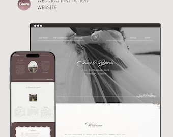 Wedding Website, Canva Template, Save the Date, Invitation Template, RSVP
