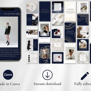 Royal Blue Instagram Templates, Canva Posts and Stories (MRR and PLR ...