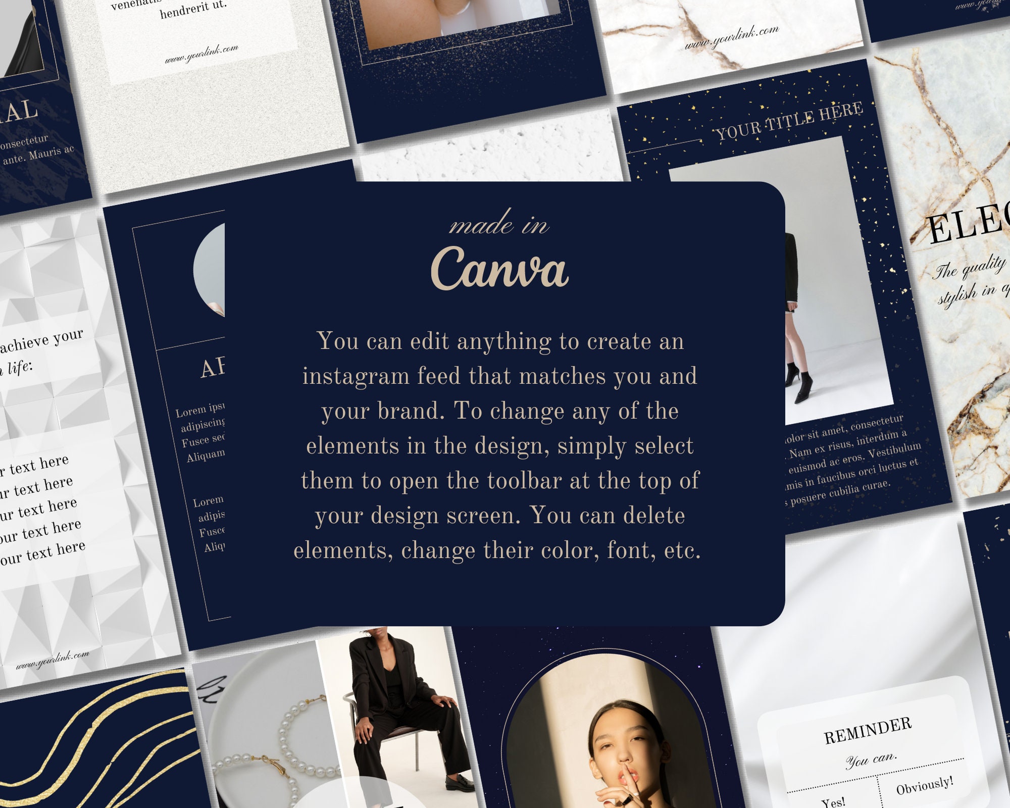 Royal Blue Instagram Templates, Canva Posts and Stories (MRR and PLR ...