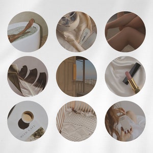 40 Neutral Instagram Story Highlight Icons, Highlight Covers Templates, Canva, Neutral Themed,  Beige, Brown, MRR & PLR Commercial Use