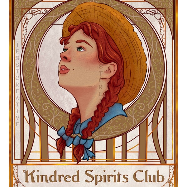 Anne of Green Gables Art Nouveau Poster  11x8.5 Print