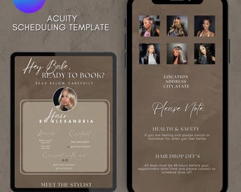 Stylist Scheduling Template, Acuity Scheduling Template , Hair Stylist Website, Esthetician , Canva Template, Lash Artist, Brows , Waxing