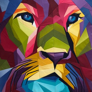 PDF The Heart of a Lion Foundation Paper Piece Pattern; Lion Quilt Pattern 4 Sizes: 15, 20, 30, 50in quilt sizes