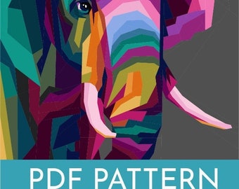 PDF The Matriarch Elephant Foundation Paper Piecing Quilt PAttern