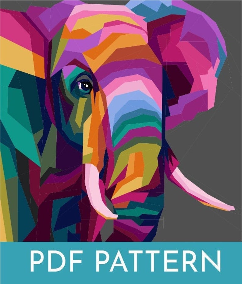 PDF The Matriarch Elephant Foundation Paper Piecing Quilt PAttern image 1