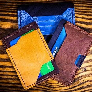 3 Pocket Wallet - Vertical/Horizontal - Minimalist Wallet - Slim Wallet - Regalo del Día del Padre, Minimalista Leather Card holder