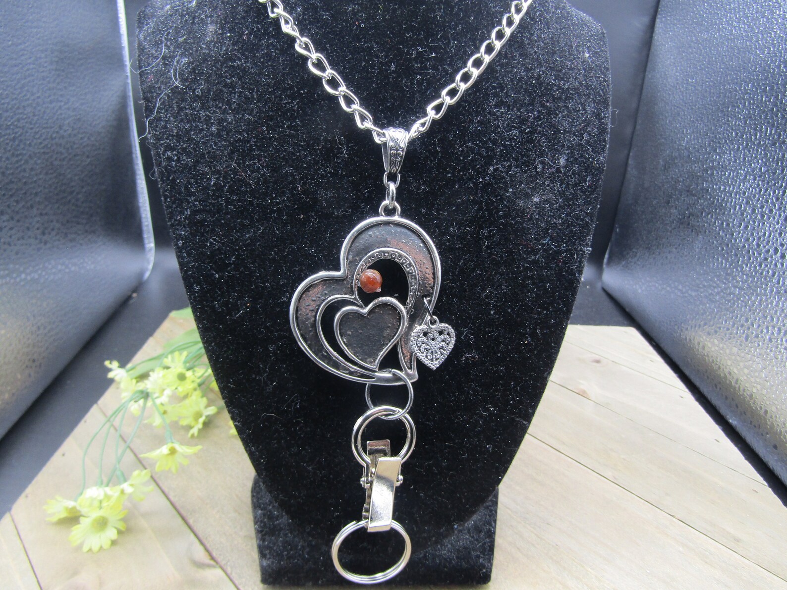 Heart of hearts Lanyard Beaded lanyard necklace Original Etsy