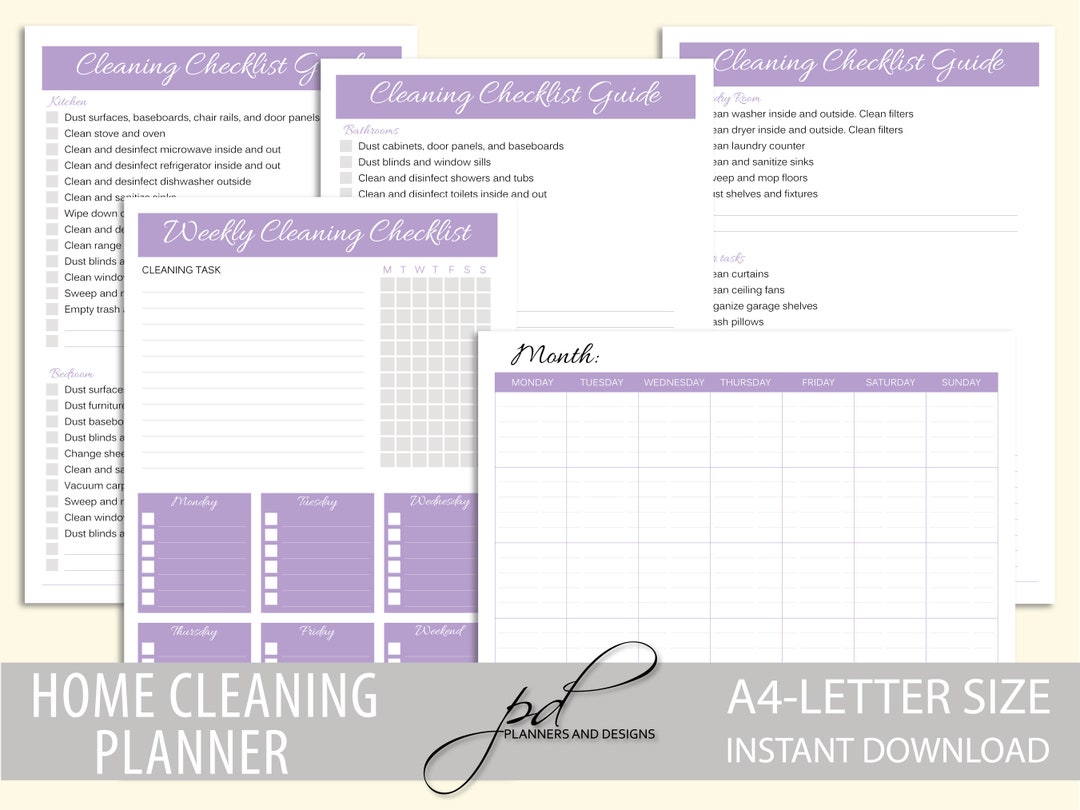 Home Cleaning Planner Printable Bundle - Etsy