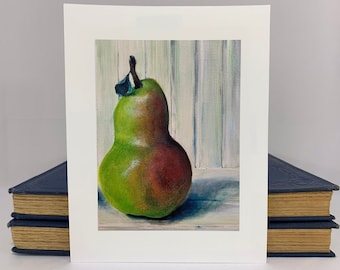 Pear art: giclee print of original acrylic painting