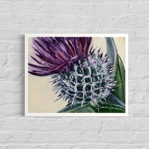 Scottish Thistle Art Print - Botanical wall art from original acrylic painting