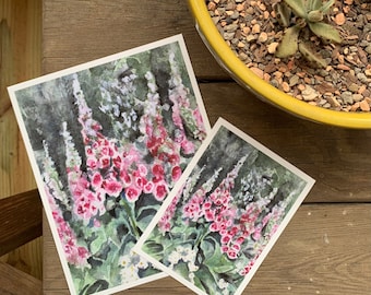 Foxgloves print from original watercolor