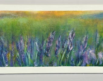 Lavender art:Field of Lavender, original Acrylic Painting on canvas