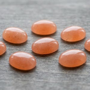 Orange Aventurin Oval Cabochon, Kalibrerad Flera Storlekar Naturlig Orange Ädelsten