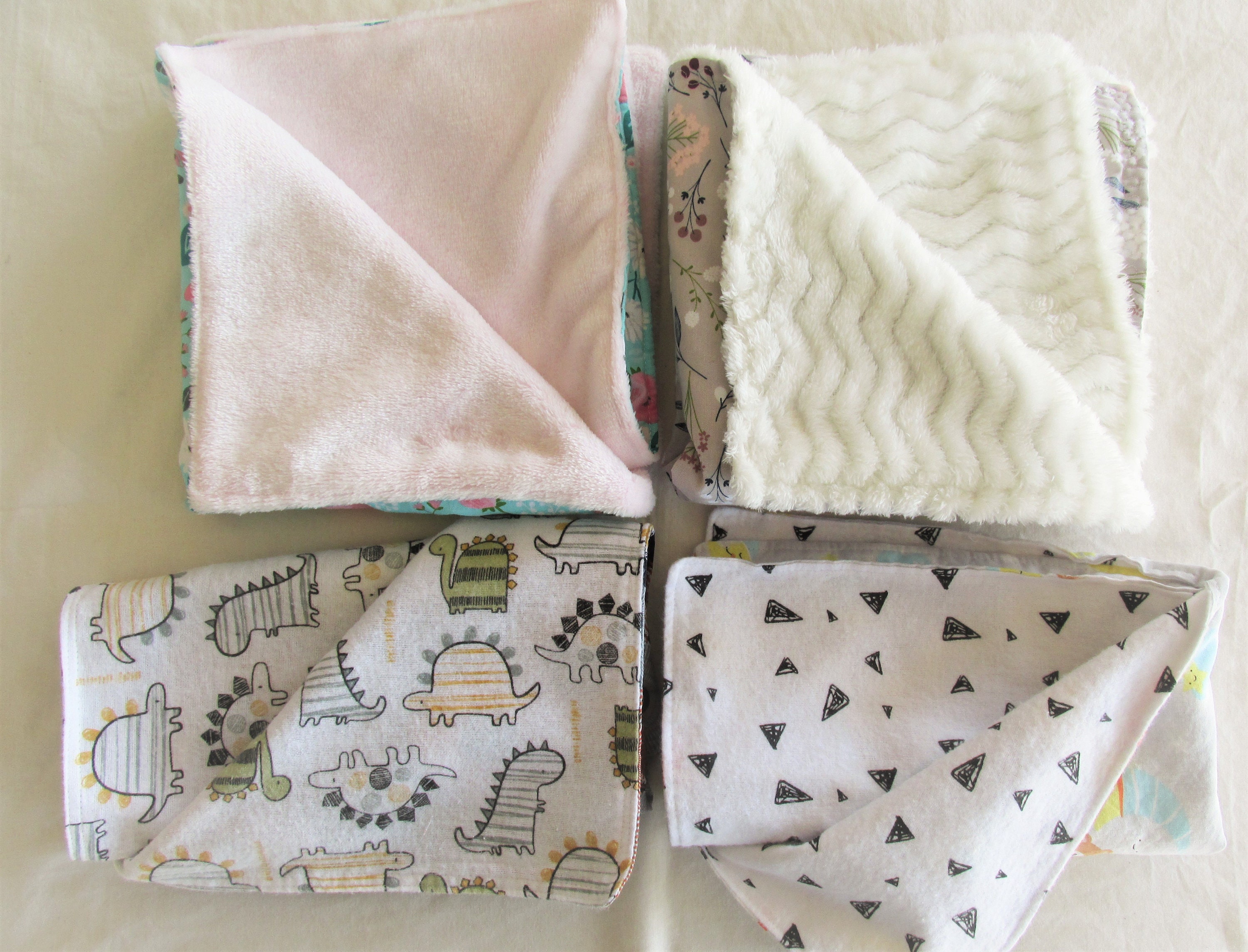 Set of 4 lovey blankets security blankets boy and girl Etsy