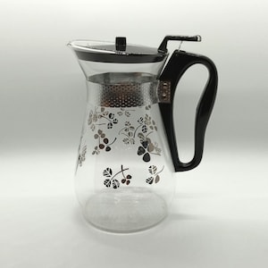Vintage Pyrex Coffee Pot, Pyrex Shamrock, Vintage Glass Coffee Pot, Pyrex Carafe, 1950&#39;s Pyrex, Vintage Kitchenware, Vintage Gift
