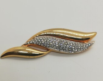 Broche ton or Diamante, broche Keyes abstraite, broche Art déco vintage, broche femme, cadeau vintage femme, bijoux vintage, cadeau mère