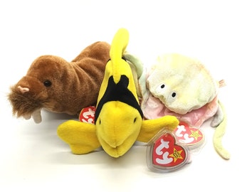 vintage Beanie Babies, Bubbles Beanie Baby, Goochy Beanie Baby, Paul Beanie Baby, Beanie Baby Errors, Jouet de collection, Peluche poisson