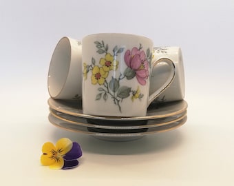 Seltmann Weiden Bavière, tasses à expresso vintage, tasses Demitasse vintage, Allemagne de l'Ouest, tasses à expresso florales, cadeau vintage pour femmes