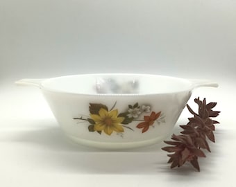 JAJ Pyrex, Autumn Glory, mini cocotte, cocotte en pyrex vintage, ustensiles de cuisine vintage, cadeau de mariage vintage, cadeau femme vintage
