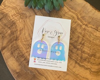 Radiant iridescent Ghost Earrings