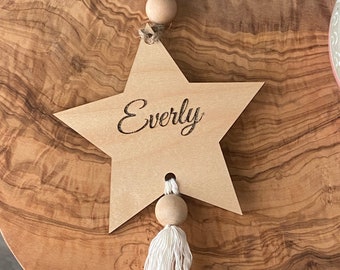 Boho star personalized Christmas ornament