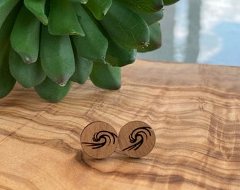 Surfer wave earrings