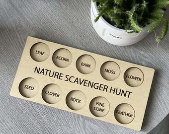 Nature Scavenger Hunt SVG Laser cut file for Glowforge SVG Montessori Learning