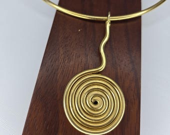 Gold Plated Bronze Choker Necklace – Minimalist Afro Choker – AMEYO