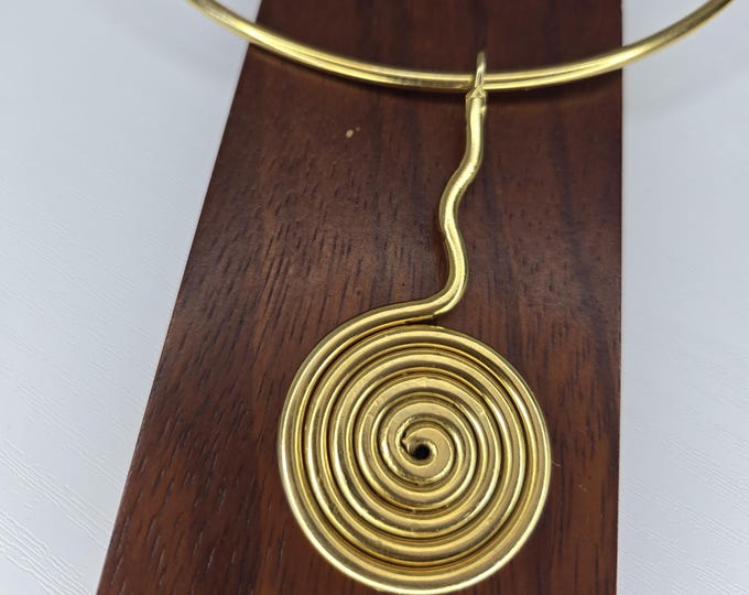 Gold Plated Bronze Choker Necklace – Minimalist Afro Choker – AMEYO