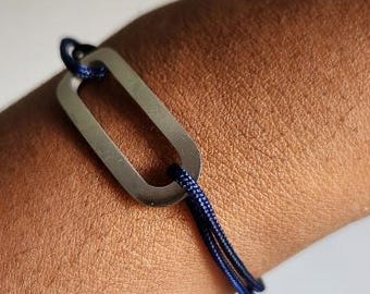 Cord Bracelet with Stainless Steel Connector, Adjustable Friendship Bracelet, Handmade Jewelry for Women and Men - ELIKE