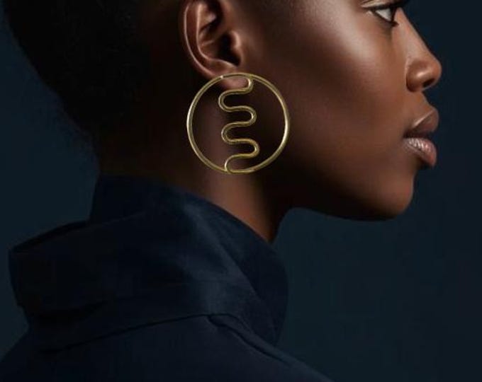 Gold-plated bronze earrings - Authentic handmade craftsmanship - MOKAN