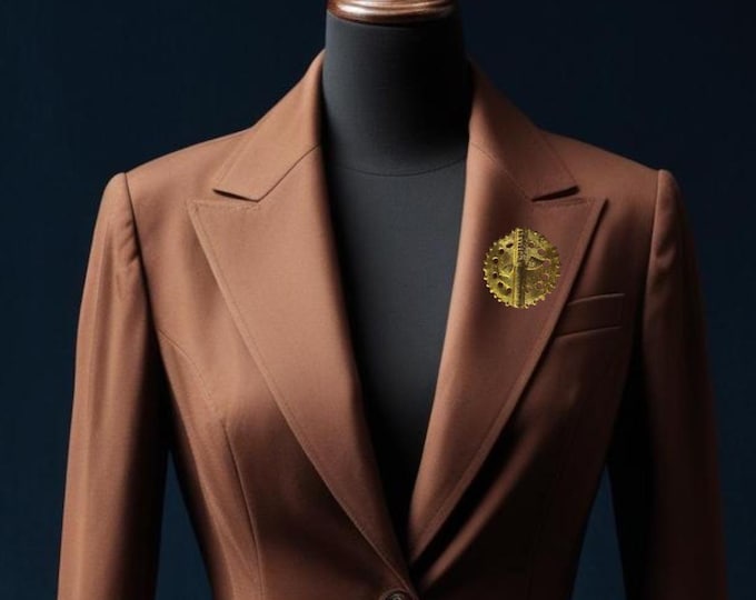 Unisex Bronze Brooch Boutonniere,Costume Accessories,Costume Pin,Ethnic Accessories- AKAN