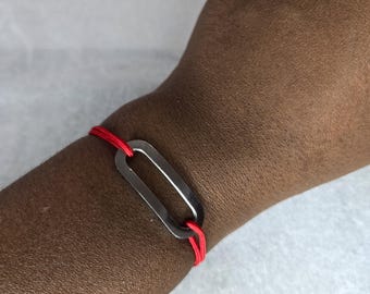 Cord Bracelet with Stainless Steel Connector, Adjustable Friendship Bracelet, Handmade Jewelry for Women and Men - ELIKE