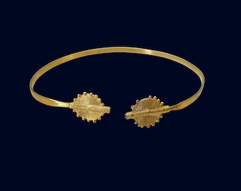 Gold-plated bronze choker necklace - AKOMA