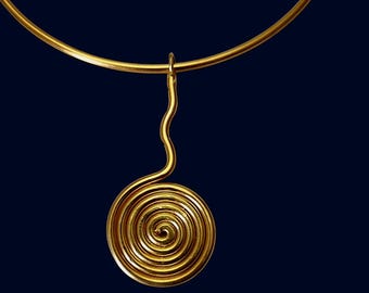 Gold-plated bronze choker necklace - AMEYO
