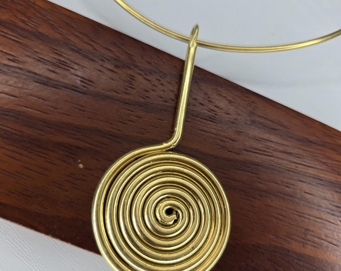 Gold Plated Bronze Choker Necklace - Minimalist Afro Choker - AMEYO