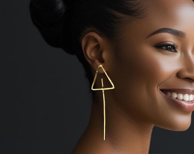 Gilded bronze earrings - Authentic handmade craftsmanship - AFFOUBENOU