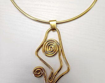Gold Plated Bronze Choker Necklace – Minimalist Afro Choker – AMEYO