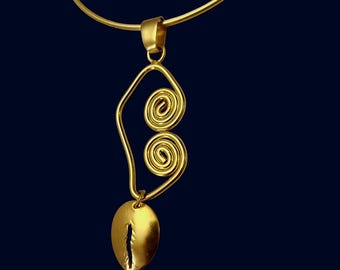 Gold-plated bronze choker necklace - AMEYO