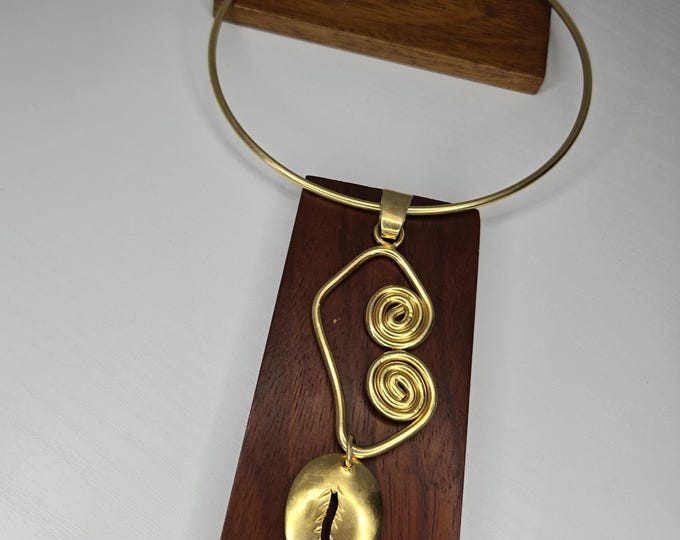 Gold Plated Bronze Choker Necklace – Minimalist Afro Choker – AMEYO